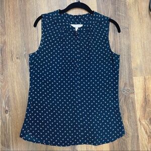Banana Republic sleeveless nautical button down blouse